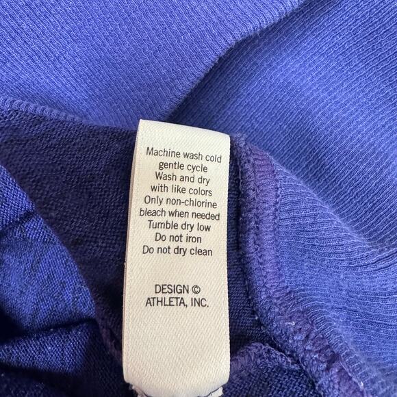 Athleta Pullover Hoodie Women M Dolman Sleeve Heathered Purple Kangaroo Pocket - Picture 7 of 11